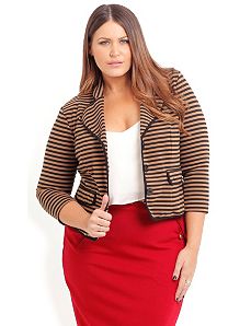 Preppy Stripe Jacket by City Chic