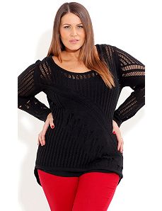 Hi Lo Knit Sweater by City Chic