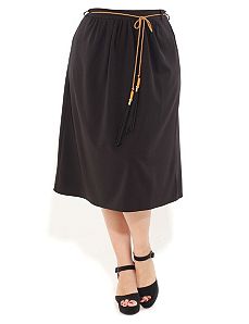 Tassle Tie Midi Skirt by City Chic