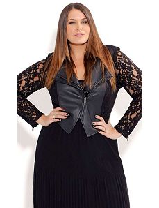Lace Panel Jagger Jacket by City Chic