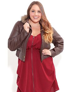 Fur Trim Angel Jacket by City Chic