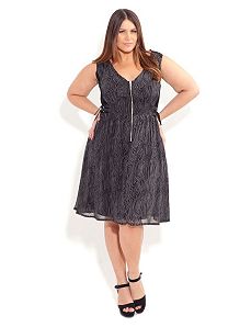 Montone Zip Dress by City Chic