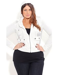 Knit Satin Hoodie by City Chic