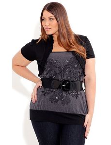 Butterfly Graffiti Top by City Chic