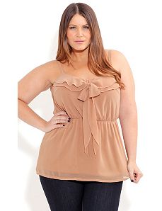 Long Frill Strappy Top by City Chic