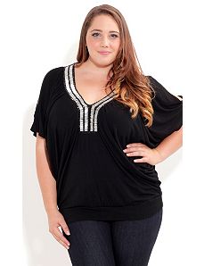 Beaded Deco Top by City Chic