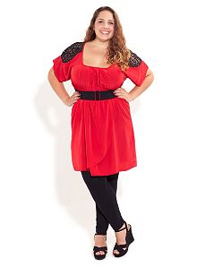 Contast Lace Tunic by City Chic