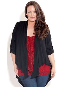 Drape Front Hi Lo Jacket by City Chic