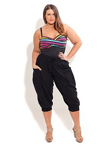 Harem Pant In Black by City Chic