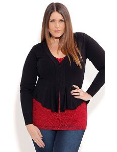 Pretty Peplum Cardigan by City Chic