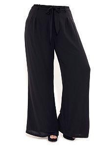 Pleat Detail Palazzo Pants by City Chic