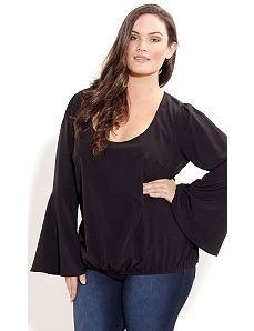 Bell Sleeve Top by City Chic