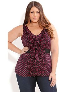 Spotty Vixen Top by City Chic