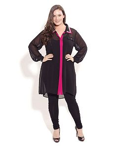 Triple Collar Tunic by City Chic