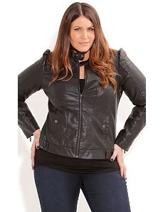Vinyl Gladiator Jacket by City Chic