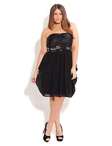 Beaded Waistband Dress by City Chic