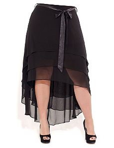 Tiered Hi Lo Maxi Skirt by City Chic