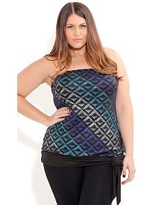 Diamond Blues Boobtube by City Chic