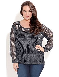 Hi Lo Crochet Jumper by City Chic