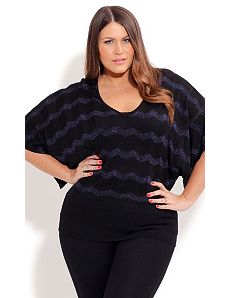Metallic Zig Zag Top by City Chic