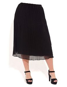 Fine Pleat Midi Skirt by City Chic