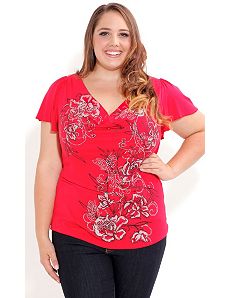 Nailhead Grafitti Top by City Chic