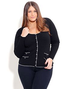 Pretty Piping Cardigan by City Chic