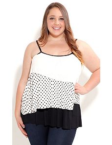 Strappy Contrast Top by City Chic