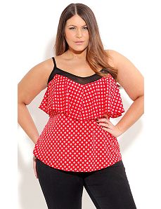 Strappy Spot Top by City Chic