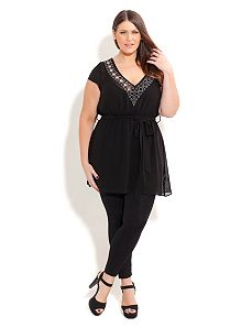 Embellished Rings Tunic by City Chic