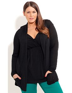 Drapey Longline Cardigan by City Chic