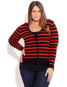 Hello Sailor Stripe Cardigan by City Chic