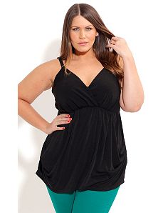 Drape Pocket Wrap Top by City Chic
