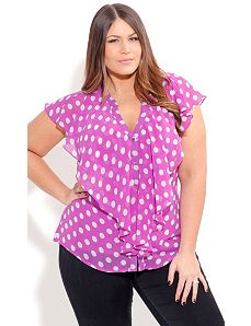 Spotty Capelet Top by City Chic