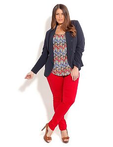 Navy Blazer Jacket by City Chic