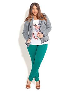 Nautical Anchor Jacket White by City Chic