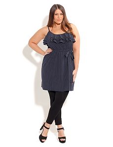 Double Frill Front Tunic by City Chic