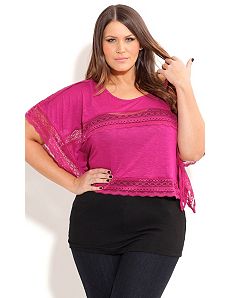 Lace Layer Capelet Top by City Chic