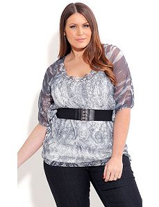 Crushed Print Top by City Chic
