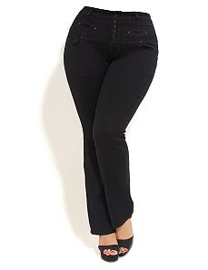 Classic High Waist Black Jeans by City Chic
