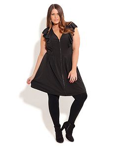 Ruffled Black Tunic by City Chic