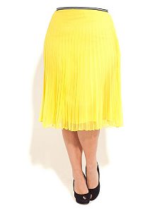 Midi Acid Pleat Skirt by City Chic
