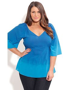 Ombre Blues Top by City Chic