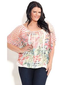 Crush Stripe Rose Top by City Chic