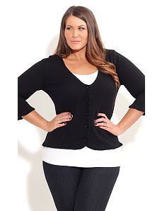 Ruffle Trim Cardigan by City Chic