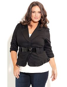 Frill Trim Jacket by City Chic
