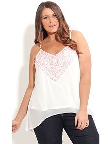 Embroided Blush Top by City Chic