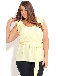 Ruffle Shoulder Top by City Chic