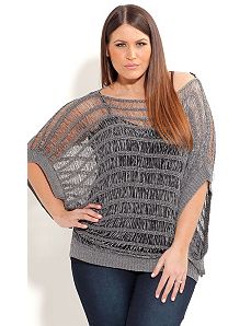 Metalliic Tape Yarn Jumper by City Chic