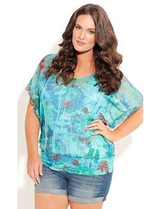 Crushed Blues Top by City Chic